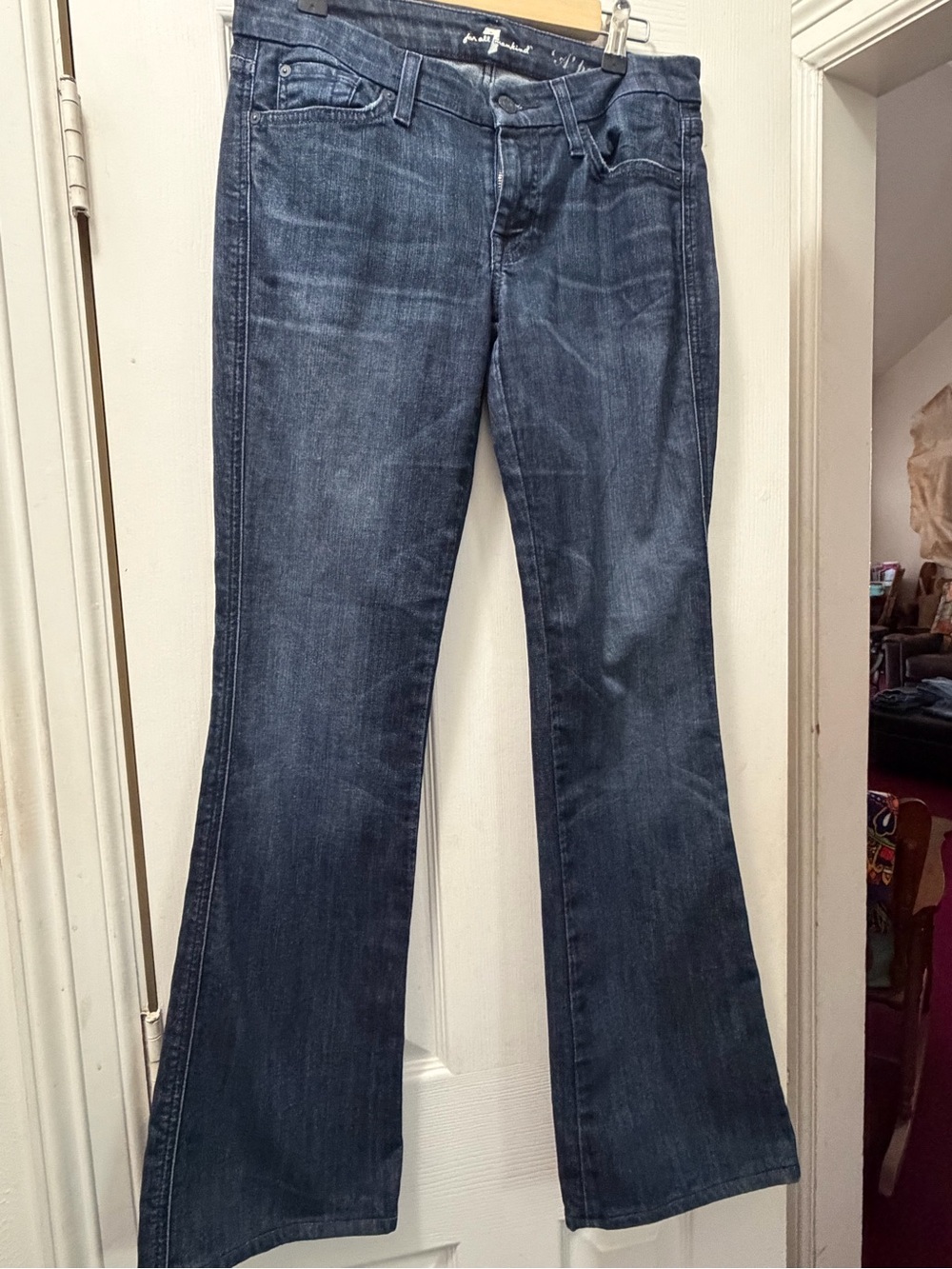 7 For All Mankind Dark Blue Flare Jeans